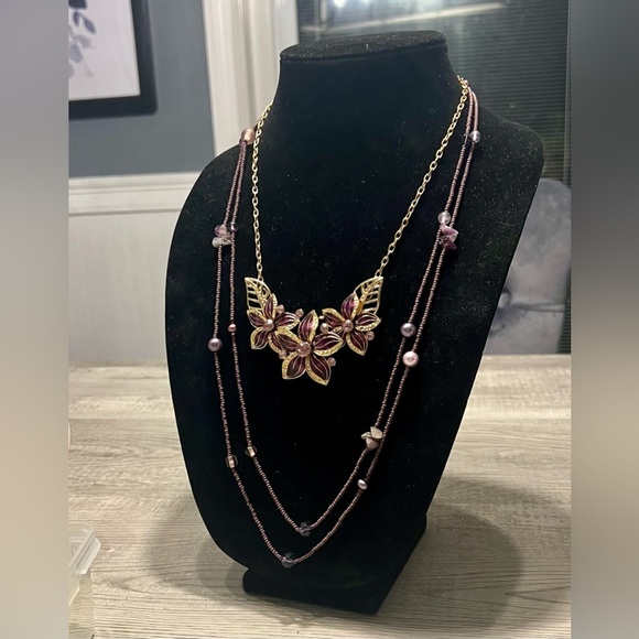 Amazing set of purple and gold tone necklaces!!! Double the fun w/these BEAUTIES - Picture 8 of 9